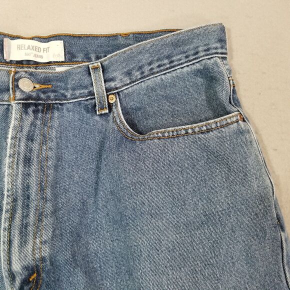 Levi's 550 jeans men's 38x30 relaxed fit straight blue denim pants - Picture 4 of 12